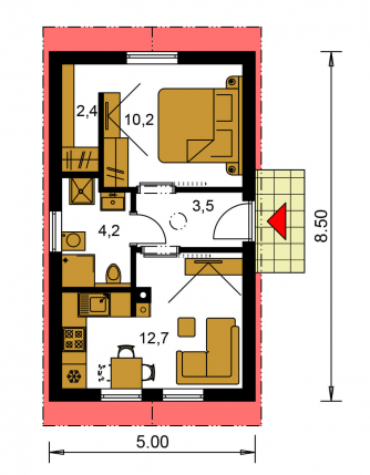 Grundriss des Erdgeschosses - BUNGALOW 203